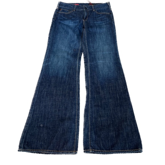 AG Adriano Goldschmied The Mona Wide Leg Jeans Size 30 Med Dark Wash 8 1/2" Rise - Picture 1 of 10